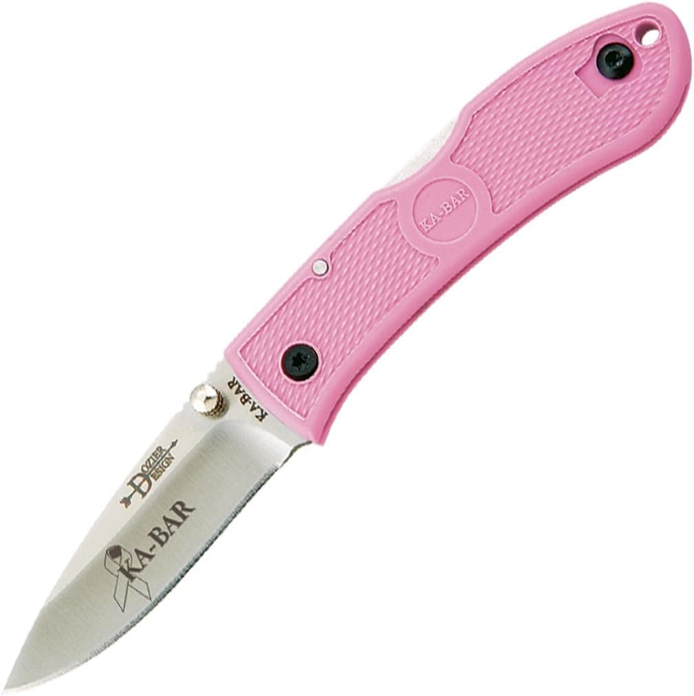 KA-BAR Dozier Mini Folder Knife, Pink