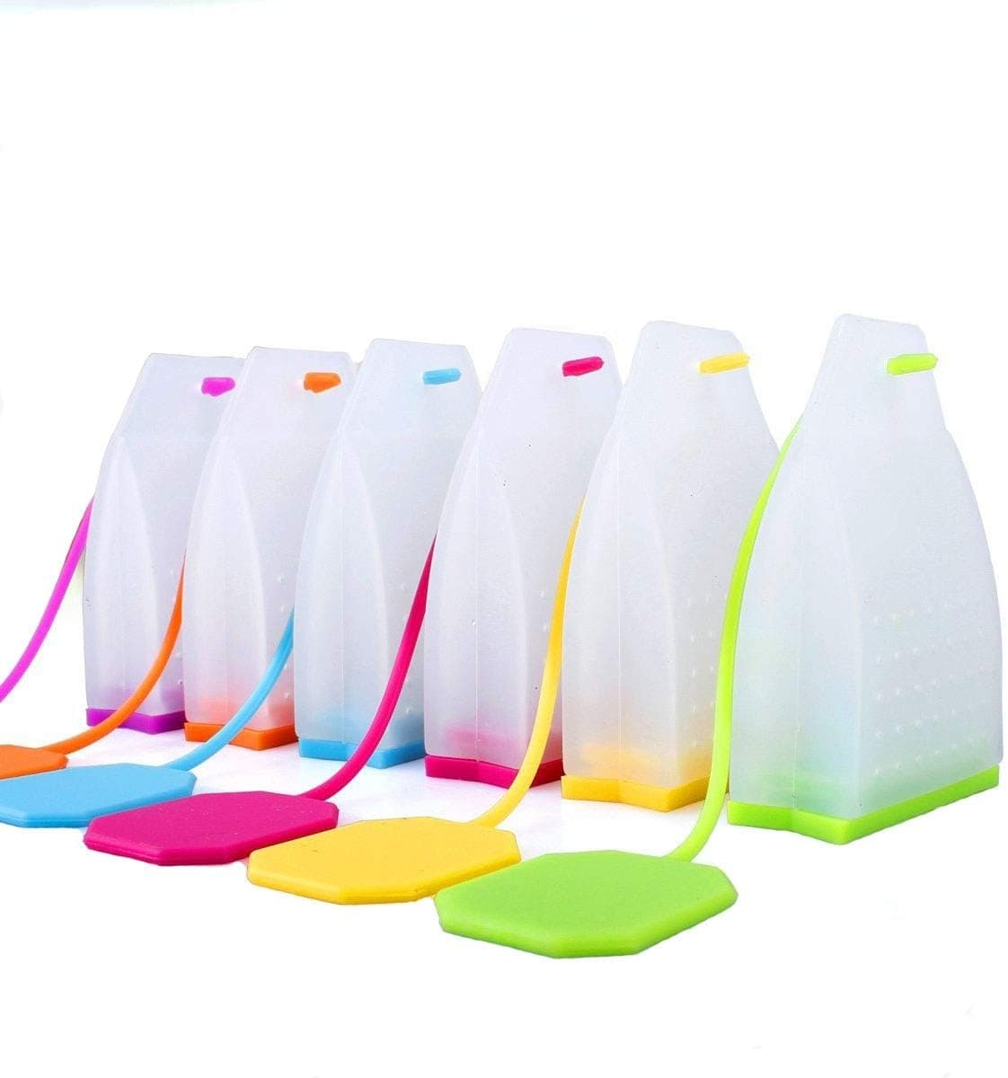 Mydio 8 Pack Silicone Reusable Tea Bag Candy Silicone Tea Infuser Strainer Set,Random color,Tea Party Supplies