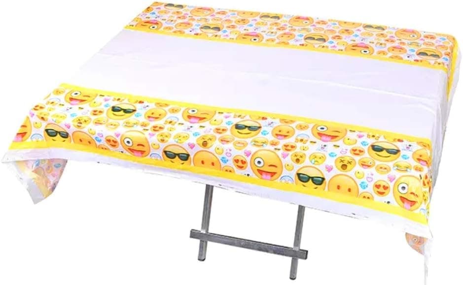 CharmTM Emoji Set of 2 Party Tablecloths Plastic 71" X 42.5" Emoji Party Essentials
