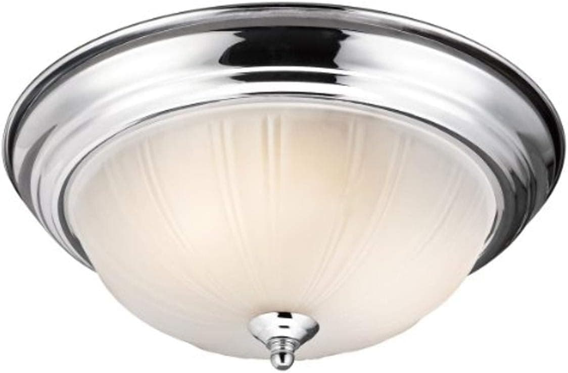 Kichler 8654CH 2LT Flush Mount, Chrome Finish with Satin Etched Glass