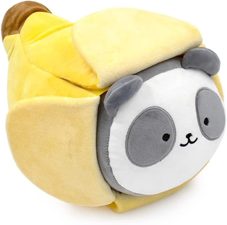 Anirollz 12" Official Stuffed Animal Plush Blanket |Soft, Squishy, Warm, Cute, Comfort, Safe| Pillow with Kitty Bunny Fox Panda Chicken Owl - Birthday Deco Graduation Gift - Panda