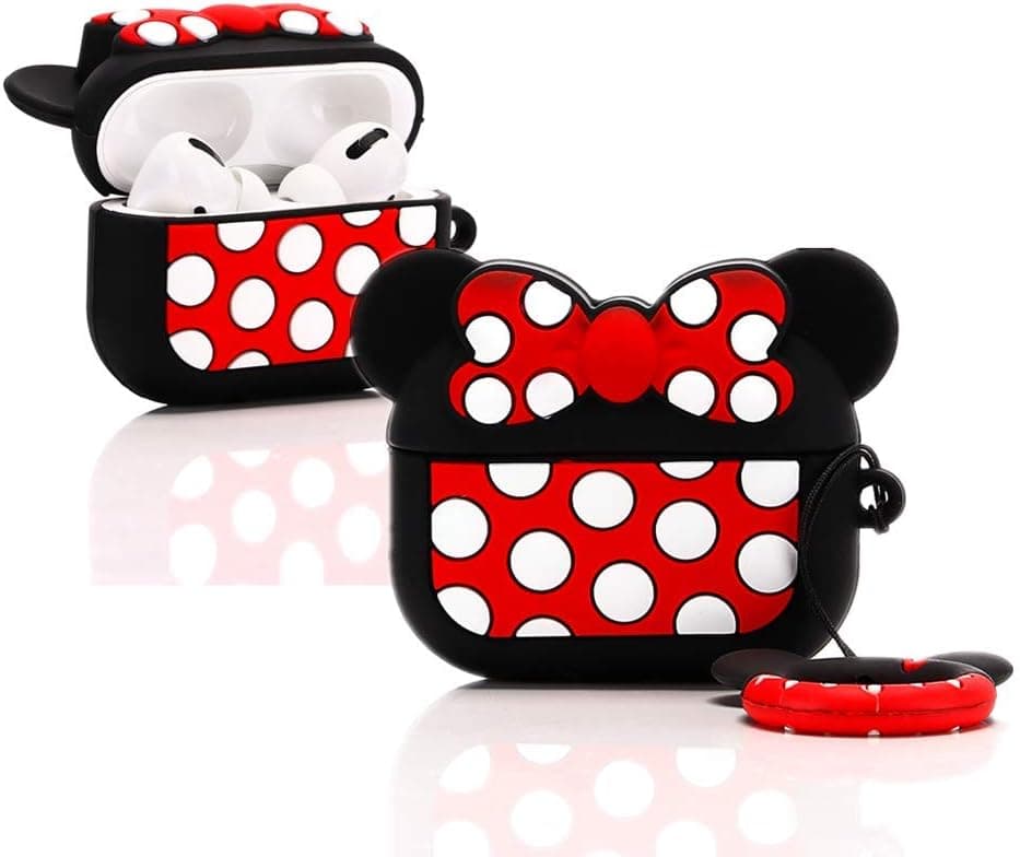 ZAHIUS Airpods Pro Silicone Case Funny Cover Compatible for Apple Airpods Pro[3D Cartoon Pattern][Designed for Kids Girl and Boys] (Minnie)