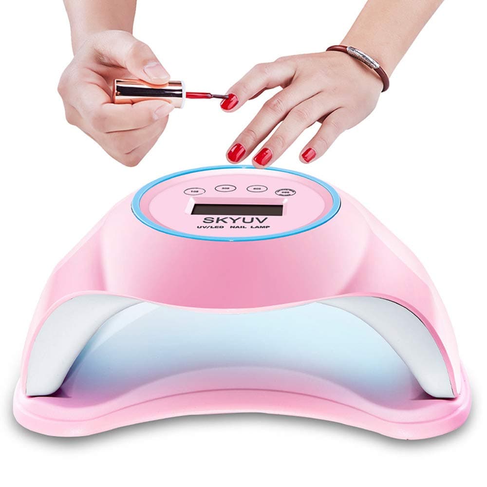 Gel UV Nail Light,SKYUV Nail Dryer 48W Gel Nail Polish UV Light With 4 Timers Professional Nail Art Tools Accessories Auto Infrared Sensor (Pink)