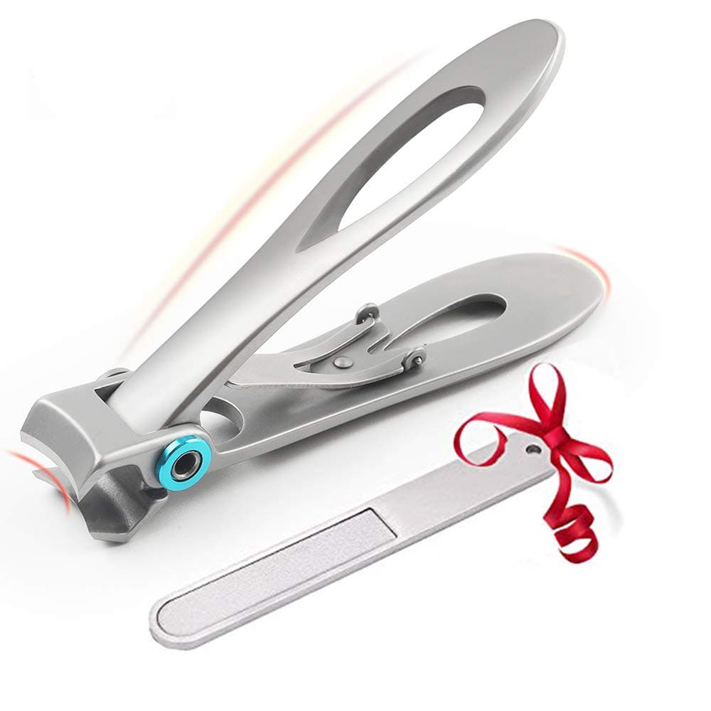 Fingernail Clippers Large Toenail Clippers for Thick Nails Heavy Duty Stainless Steel Toenail Clippers for Seniors Wide Jaw Opening Ultra Sharp Cuts Smoothly and Cleanly Rust Proof (Sliver)