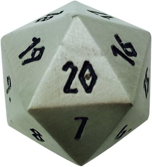 Norse Foundry Aged Mithiral Countdown 25mm Full Metal D20 Dice Life Counter TCG CCG