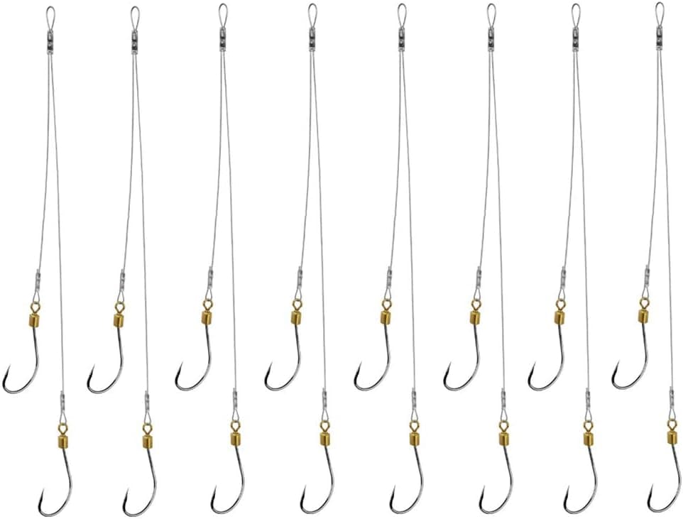 Dyxssm Fishing Hook and Leader, Fishing Rig Hooks with Wire Line Leader