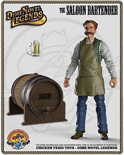 Dime Novel Legends 1/18 Scale (4" Tall) Old west Action Figure Saloon Bartender