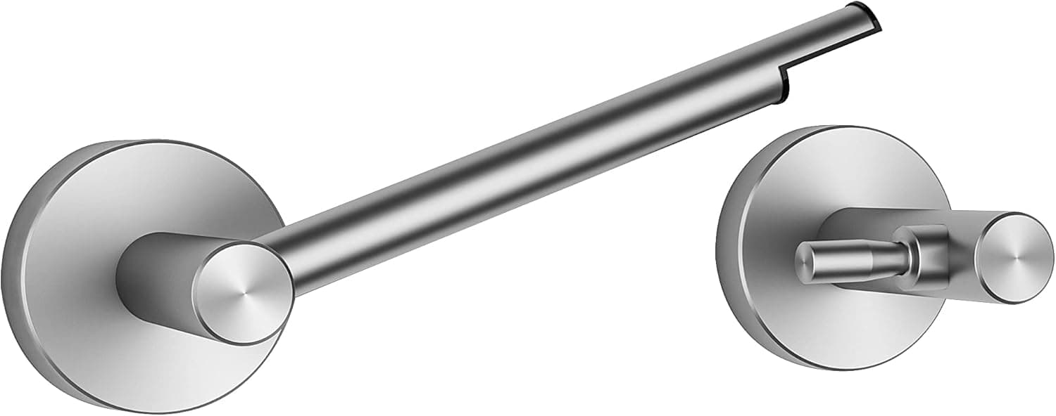 Solid Anti-Rust Brushed Nickel Toilet Paper Holder - Polished Chrome Bathroom Accessories - 304 Stainless Steel Toilet Paper Roll Holder for Bathroom & Kitchen - 8.7 x 3 x 2 inch