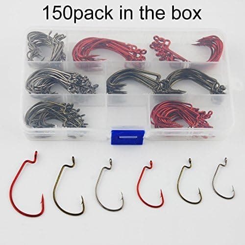 Easy Catch 150pack/box 7316 2X Custom Extra Strong Fish Hooks High Carbon Steel Sport Circle Worm Hooks Jig Fishing Hooks for Saltwater Fishing