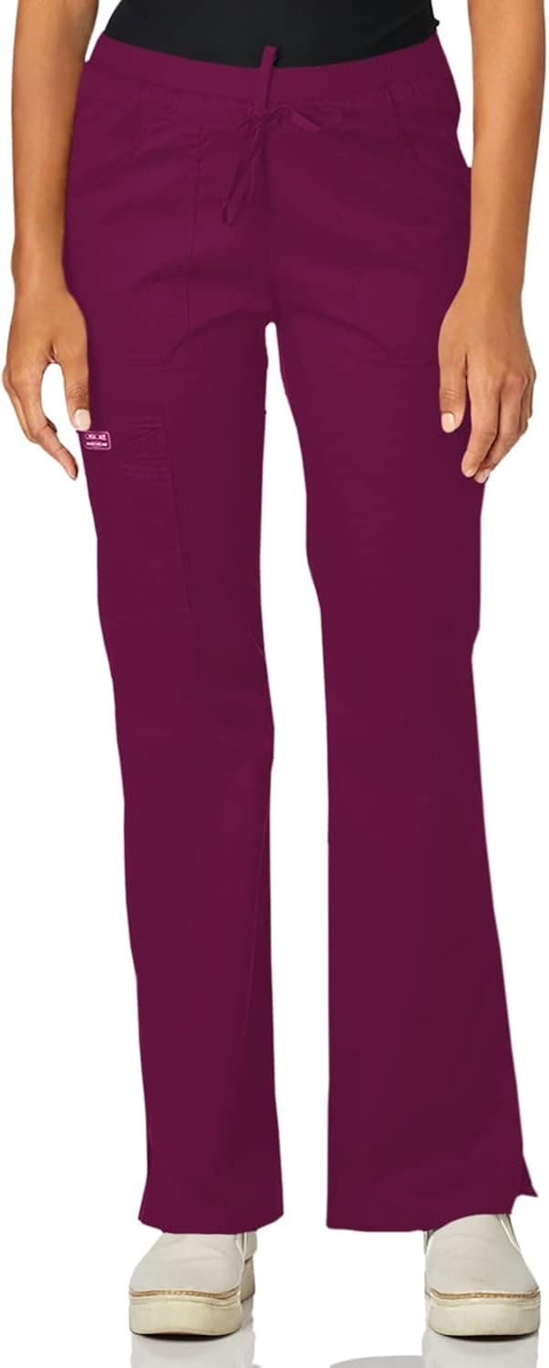 Cherokee Women Scrubs Pants with Contemporary Fit, Low Rise, Flare Leg Bottoms with 6 Pockets 24001