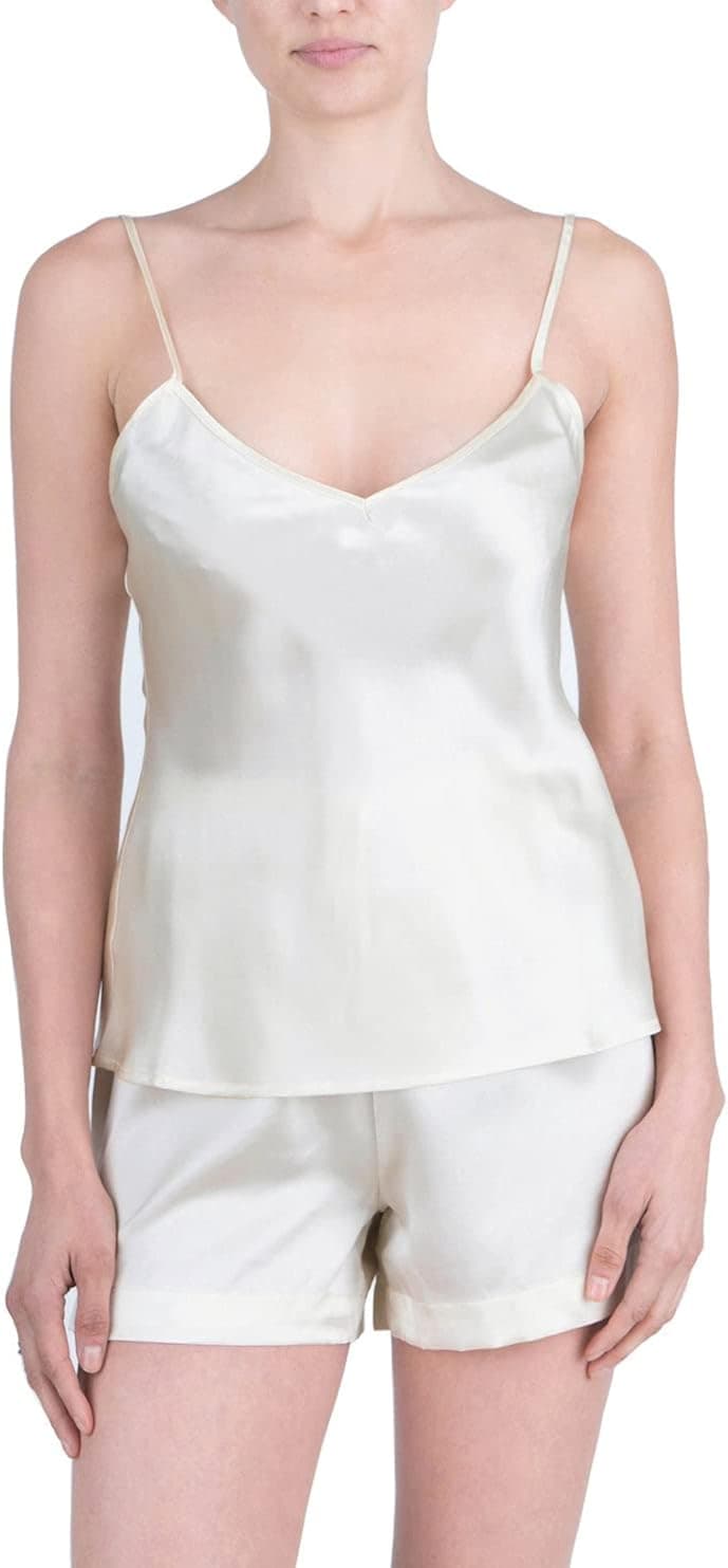 OSCAR ROSSA Women's Luxury Silk Sleepwear 100% Silk Camisole and Shorts Lingerie Set
