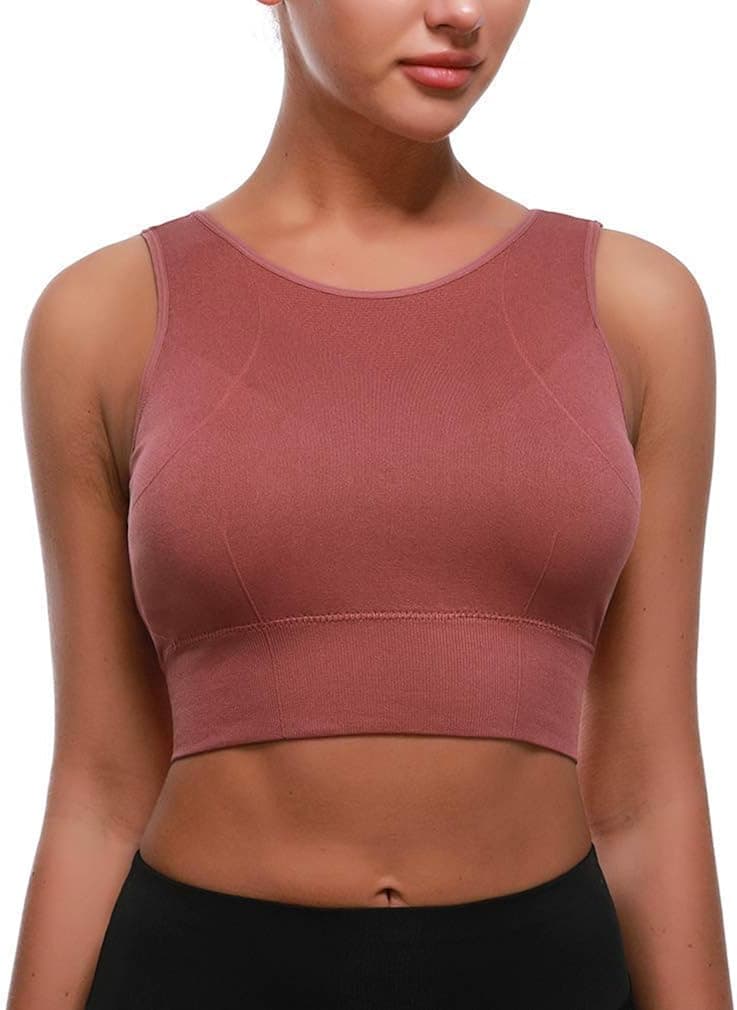Beninos Sports Bras for Women Yoga Workout Bra- Running Gym Activewear (8330 Burgundy, XL)