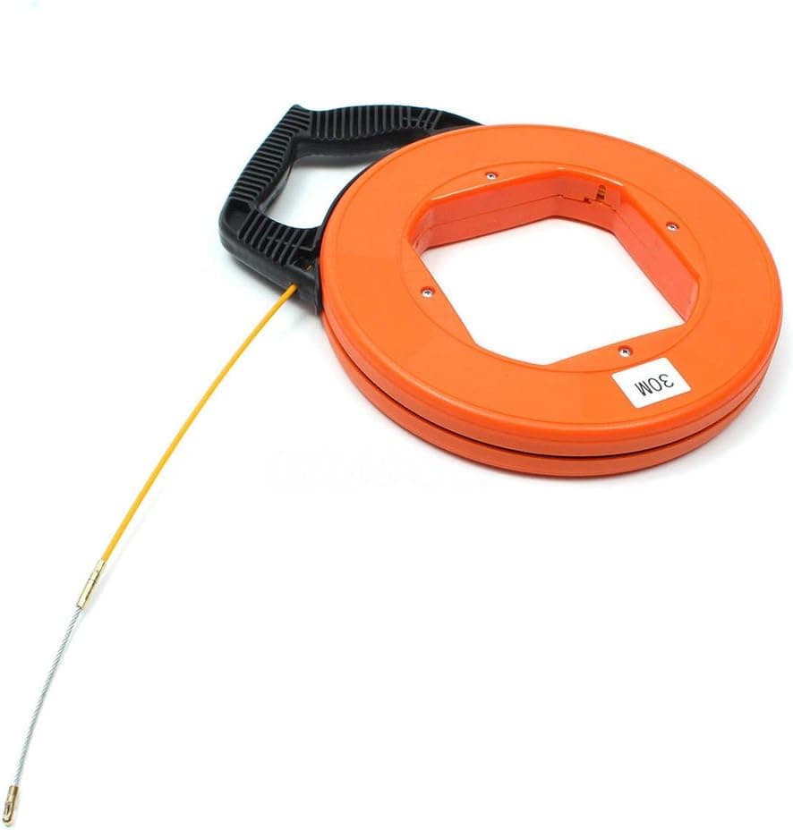 STARmoon 30Meter Fiberglass Fish Tape Reel Puller Conduit Ducting Rodder Pulling Wire Cable Fishing Tool