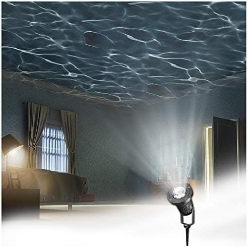 Zeonetak Colorful Automatically Moving Water Wave LED Projector Sleep Soothing Baby Room Night Light Spotlight for Home Party Wedding Decoration(Projection Area 50-80 sq ft) (Colorful)