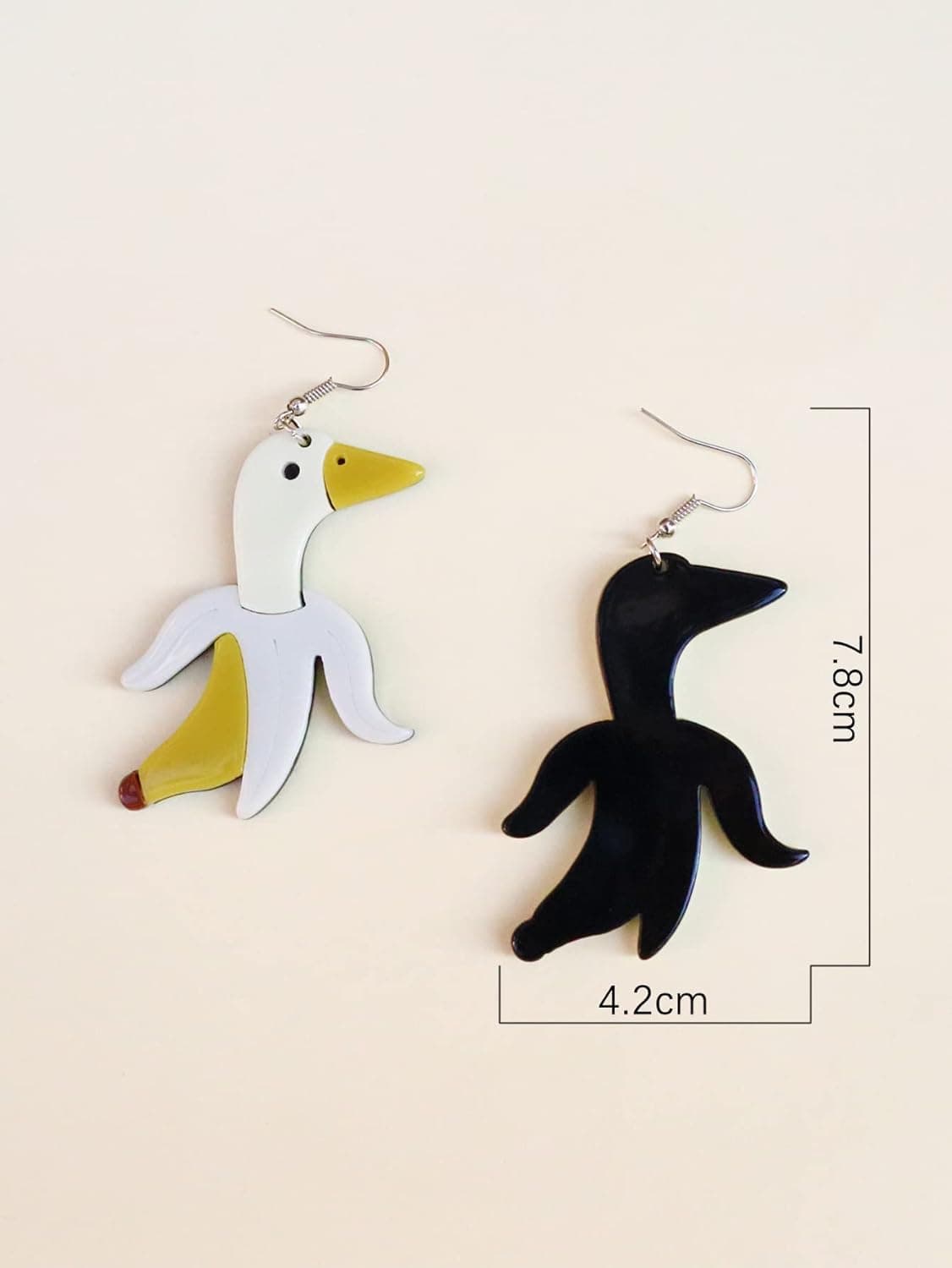 Cute Earrings Weird Earrings Banana earrings food funny Duck Swimming Laps Goose Dangle summer statement earrings Jewelry for Women Girls
