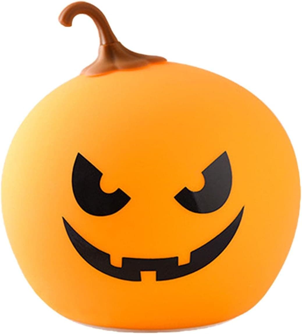 LVOERTUIG Halloween Night Light, Silicone Cute Pumpkin Night Light,Color Changing LED Night Lamp Portable Touch Dimmable Tap Light Room Decor Gift for Halloween