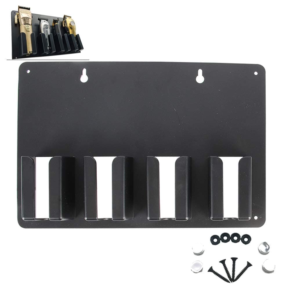 Barber Work Station Clipper Holder, Barber clipper keeper, Barber Clipper Organizer. (Black Wall mount)