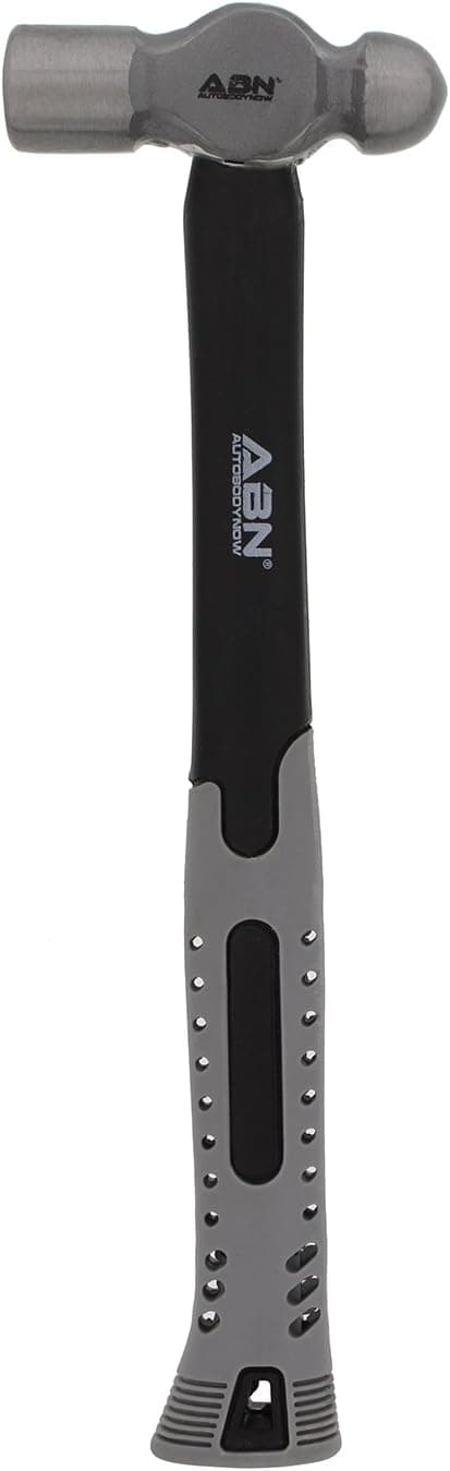 ABN Ball Pein Hammer 12 oz – Fiberglass Handle & Carbon Steel Head for Metal Rivet, Chisel, Punch Peins