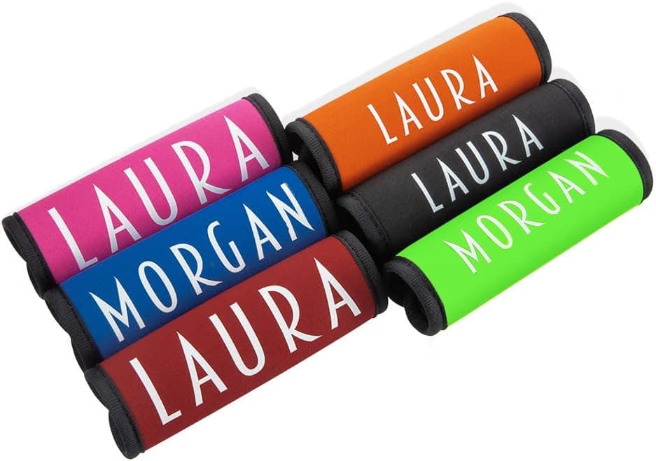 Personalized Luggage Handle Wrap Tag with Name,Monogrammed Luggage Finder ,Tags for Traveling Luggage Handle Covers, Blue