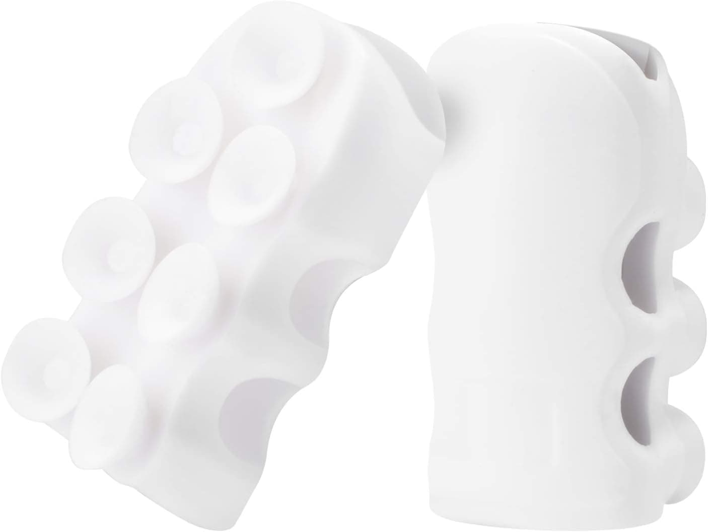 New silicone shower bracket, Relocatable Handheld Showerhead Holder,Fit for most shower head Set of 2 (White&White)