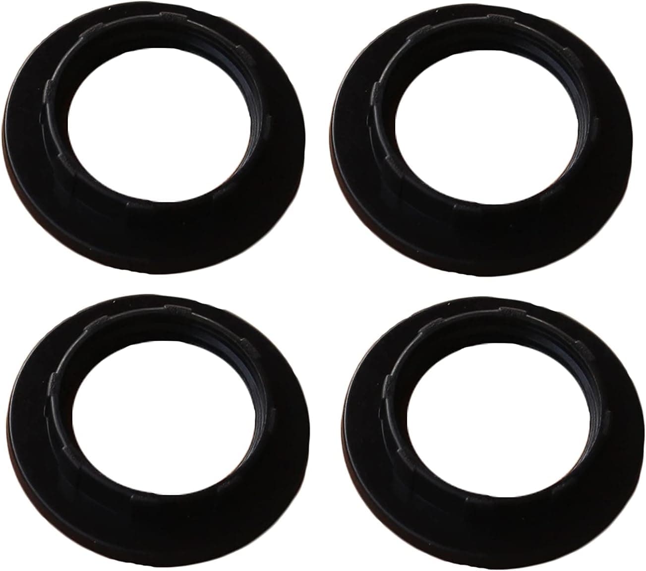 E12 Lamp Shade Collar Rings,JNXQWE Light Socket Ring,E12 E14 Lock Socket Replacement Adapter Ring with Inner Diameter of 1.1Inches(28mm), Retainer Rings for Light Fixture (4, Black)