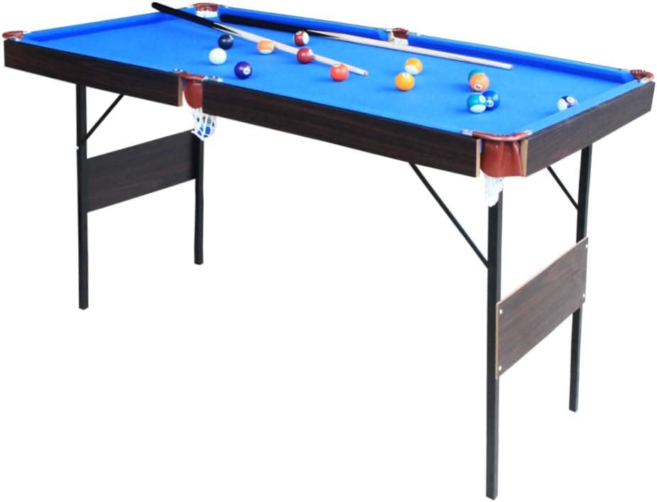 Billiard Table, IFOYO 55 Inch Folding Pool Table Steady Modern Space Saving Billiard Table Game for Kids and Adults with Cues, Ball, Chalk, Rack, Brush Included