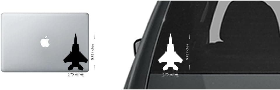 4X F-15 Eagle Sticker Window Vinyl Decal Pilot Fly Aircraft Jet USA (Silver)