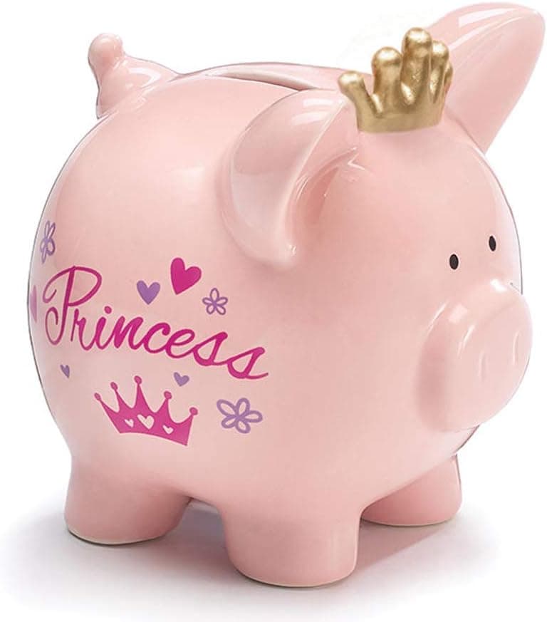Burton & Burton Pink Princess Savings Piggy Bank