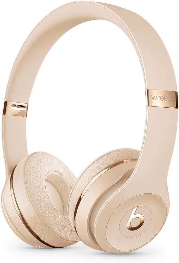Beats S.o.l.o.3 Wireless On Ear Headphones with Carrying case and RemoteTalk Cable (Satin Gold)
