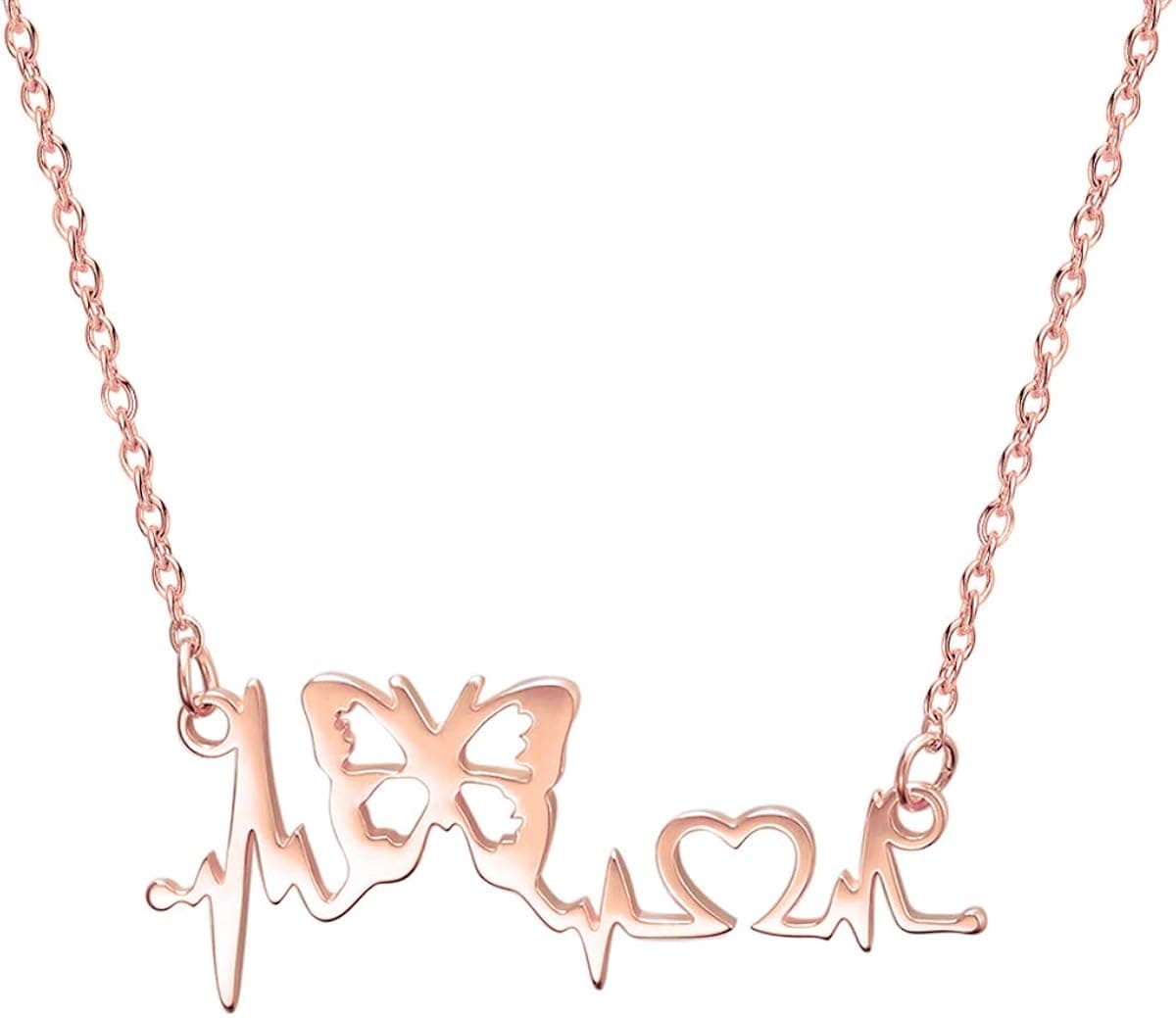 M MOOHAM Nurse Necklace Gifts for Women, Engraved 26 Initial Butterfly Pendant Nurse Necklace Nursing Jewelry Nurse Student Doctor Medical Assistant Gift