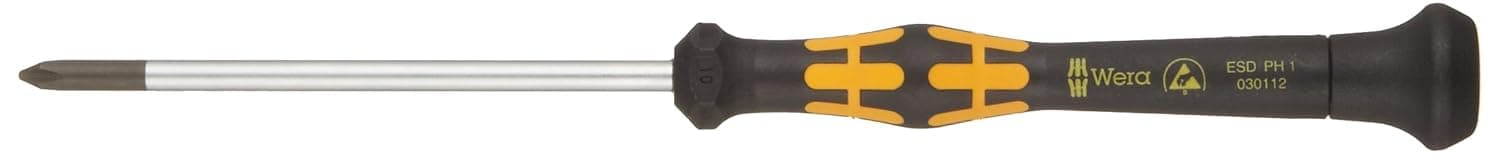 Wera 05030112002 Kraftform ESD 1550 PH Phillips Precision Screwdriver, PH 1 Head, 80mm Blade Length
