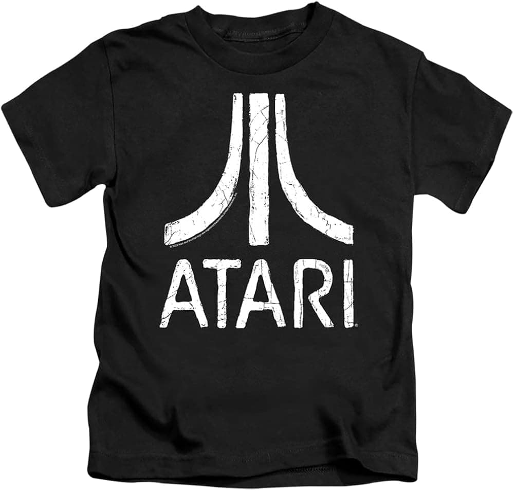 Atari Boys Rough Logo Childrens T-Shirt Black