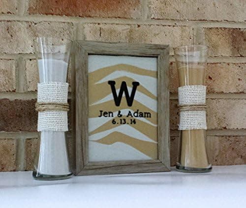 Personalized Barn Wood Sand Ceremony Shadowbox Frame Unity Set