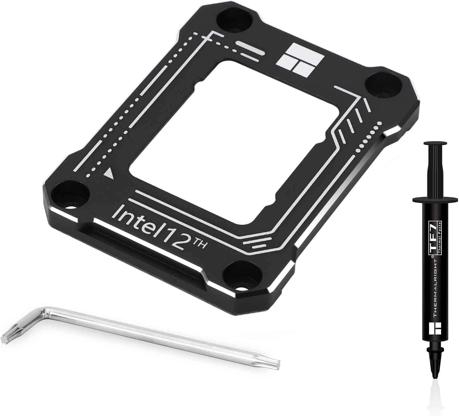 Thermalright Intel 12/13th Generation LGA1700 Anti-Bending Buckle,Curved Pressure Plate,CPU Fixing Buckle,CPU Stress Bending Correction Fixer, Fully Fitted and Fixed Without Trace Installation (Black)