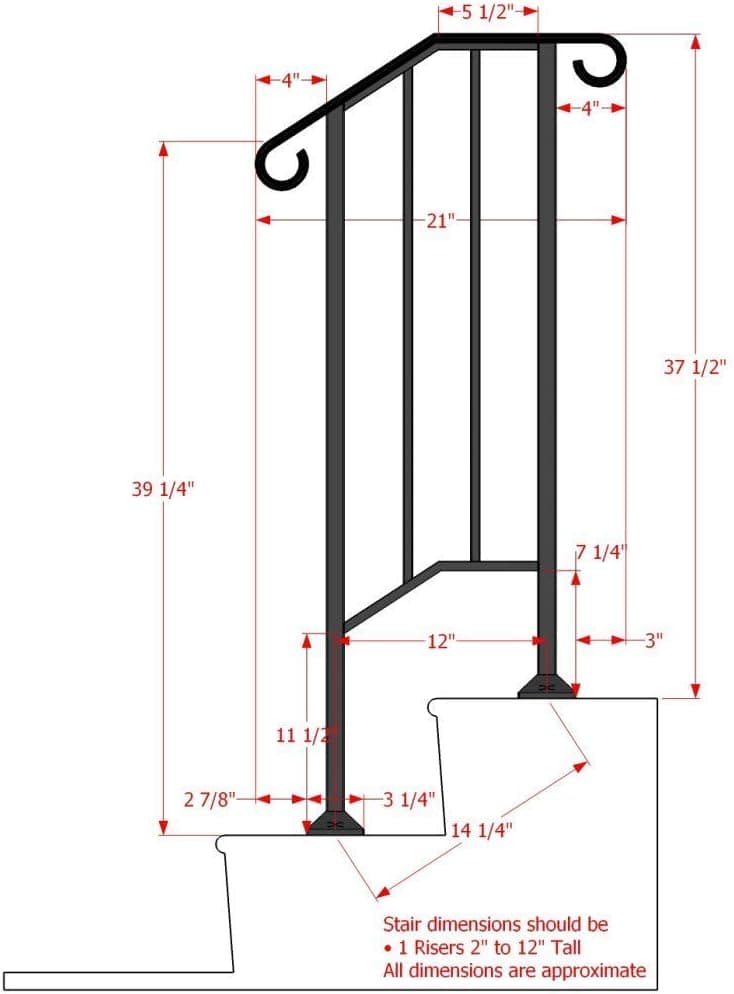 Iron X Handrail Picket #1 (No Fasteners)