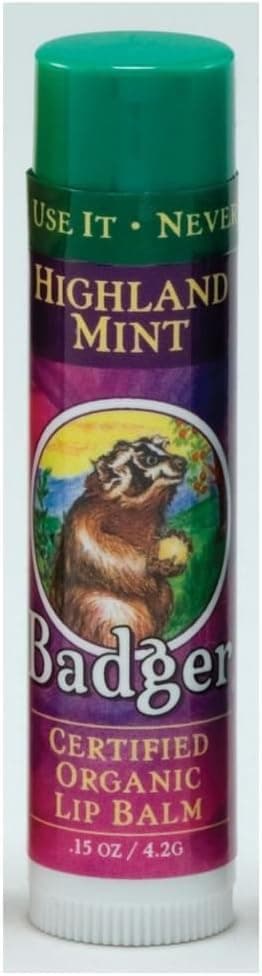 Badger UNSCENTED Classic Lip Balm USDA Organic With Beeswax & Aloe 4.2g