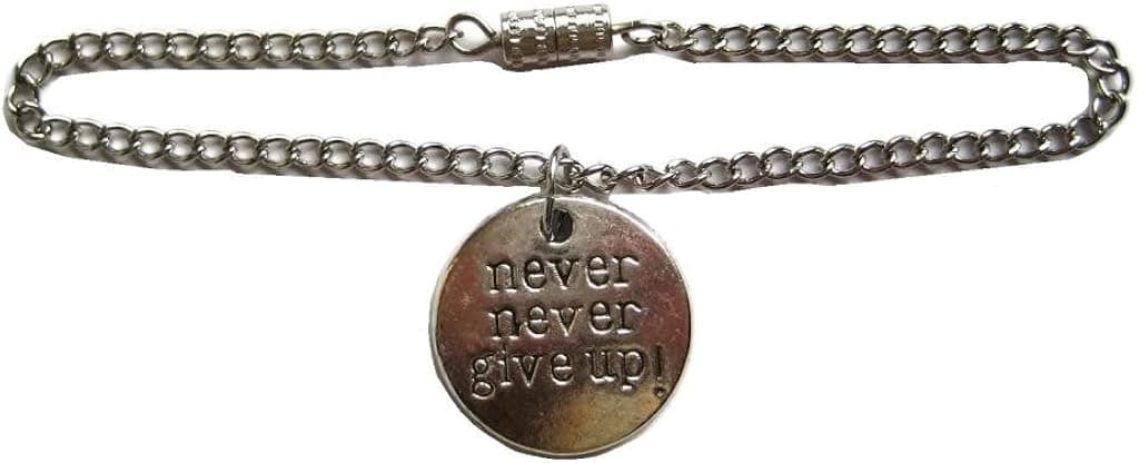 Glamerup: Inspirational "Never Never Give Up!" Doll Pendant Necklace - Handmade to Fit Most 18 inch Dolls