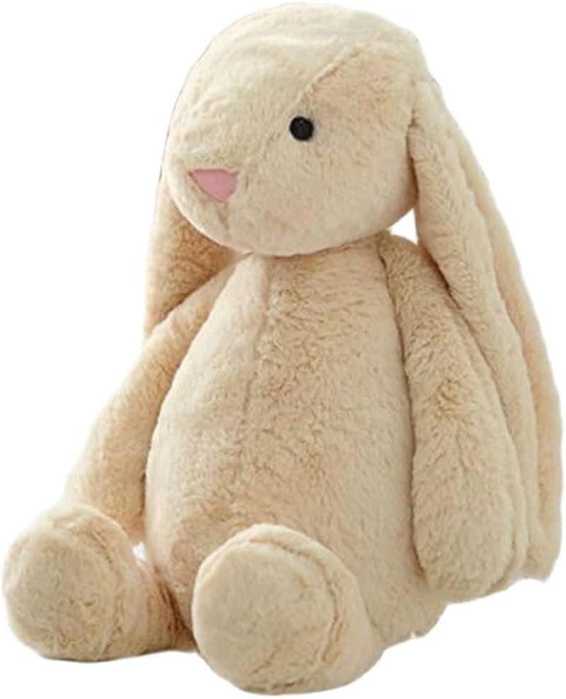 QINUAN Lovely Bunny Velveteen Rabbit Plush Toys,Soft Stuffed Animal Toys for Girls and Boys,Brown 11.8 inch
