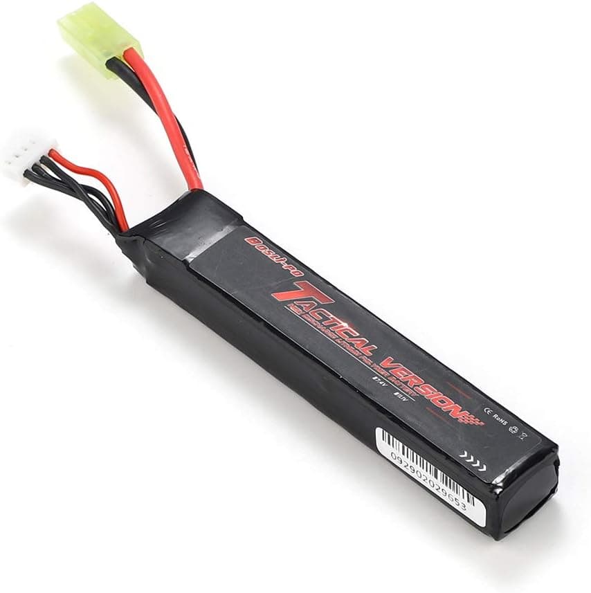 Dasai 11.1V Airsoft Battery 1100mAh 25C High Discharge Lipo Battery with Mini Tamiya Connector for Tactical Version Airsoft Gun