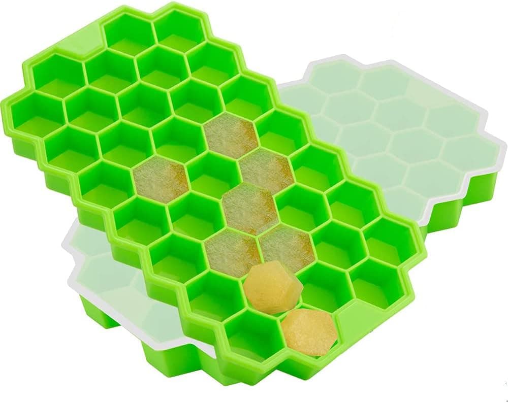 Ice Cube Trays, LivingAid SIlicone Ice Cube Tray with lid Super Easy Release Ice Cube Molds Stackable silicone ice tray BPA Free for Baby Food, Cocktail, Whiskey, Chocolate