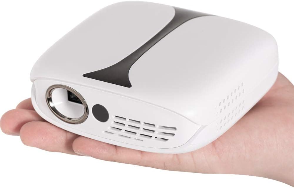 iCODIS C1 Mini Projector, DLP Support 1080P, 100ANSI lm Perfect for Entertainment Business, Portable Size & 100" Display, Build in Rechargeable Battery Pico Video Projectors, Compatible with TV Stick