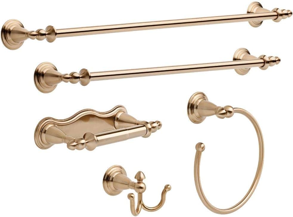 Delta Faucet Bathroom Accessories 75046-CZ Victorian Hand Towel Ring, Champagne Bronze 3.25 x 7.06 x 3.25 inches