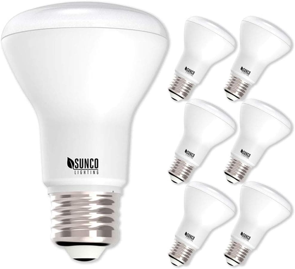6-Pack 6.8W Dimmable BR20 LED Bulb - 50W Equivalent, ENERGY STAR, UL-listed LED Light Bulb - Warm White 3000K 450LM 120° Degree Beam Angle for Residential, Commercial, General Lighting, E26 Base