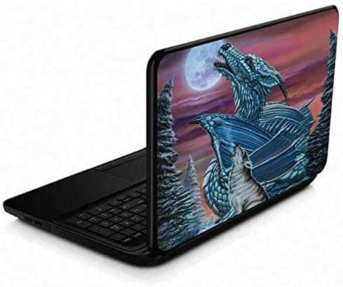 Skinit Decal Laptop Skin Compatible with 15.6 in 15-d038dx - Originally Designed Dragon and The Wolf Design