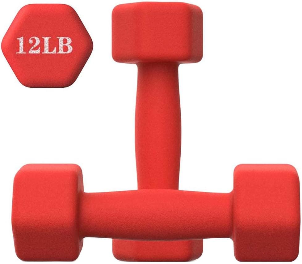 BRADEM 15 lbs Dumbbell Set of 2, Hand Weights Neoprene Coated 15 Pound Weights Pair, Exercise Fitness Dumbbells for Men Women Home Gym Full Body Workout Strength Training