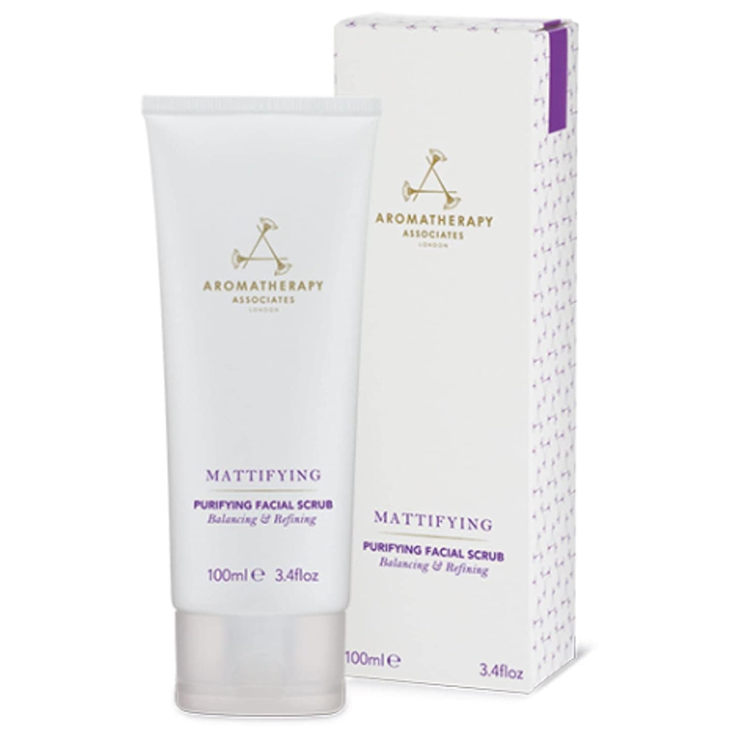 Aromatherapy Associates Mattifying Purifying Facial Scrub. Face Exfoliator to Smooth and Renew the Skin. Made with Natural Clay and Essential Oils (3.4 fl oz)