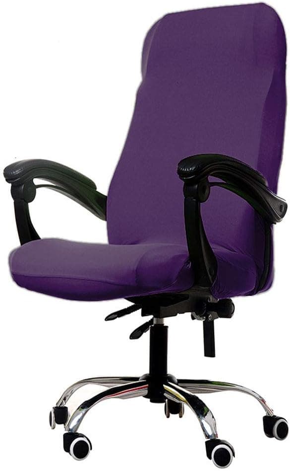 Melaluxe Office Chair Cover - Universal Stretch Desk Chair Cover, Computer Chair Slipcovers (Size: L) - Purple