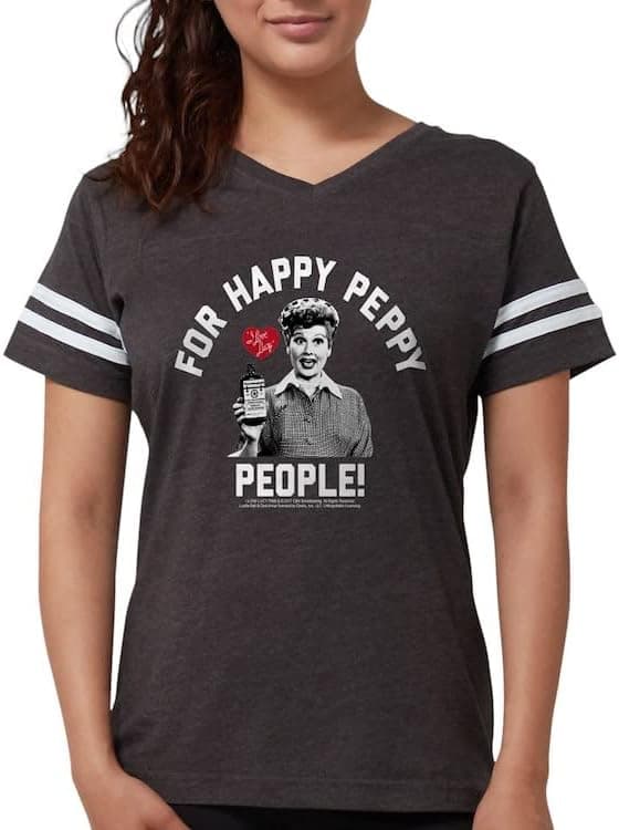 CafePress I Love Lucy Happy Peppy People Football Shirt