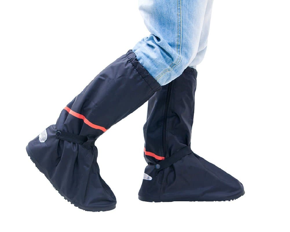 Blackcell Zippered PVC Reusable Women Men Xl Low Boots Thicken Waterproof Guard Slip-resistant Wear-resistant Foldable Rainproof Shoes Cover (black)