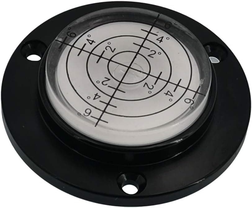 UBEI Aluminum Alloy Circular Bubble Level High Precision Level Instrument Spirit Level Measuring Device 50X11.5mm 1PCS (Black)